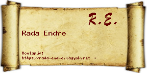 Rada Endre névjegykártya